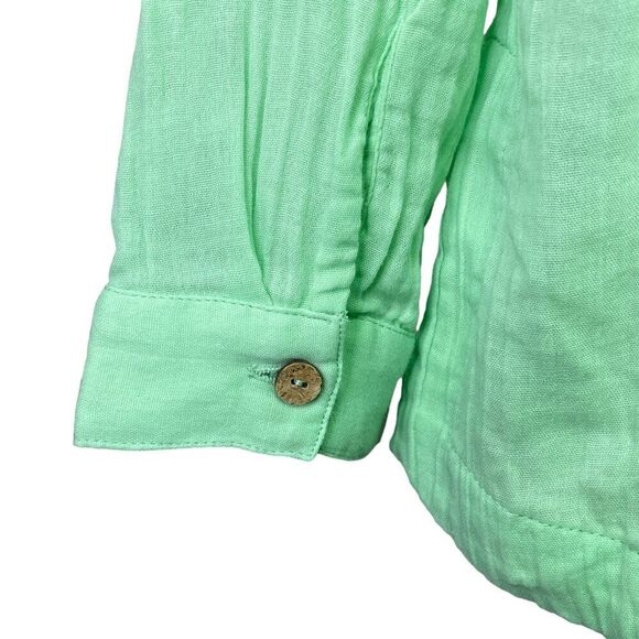 Soft Surroundings Mint Green Button Front Blouse Small - Picture 7 of 7